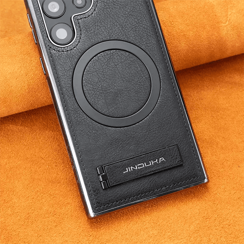 Luxury Premium PU Leather Invisible Stand Magnetic Wireless Charging Case for Samsung Galaxy S23/S24 Ultra - Image 19