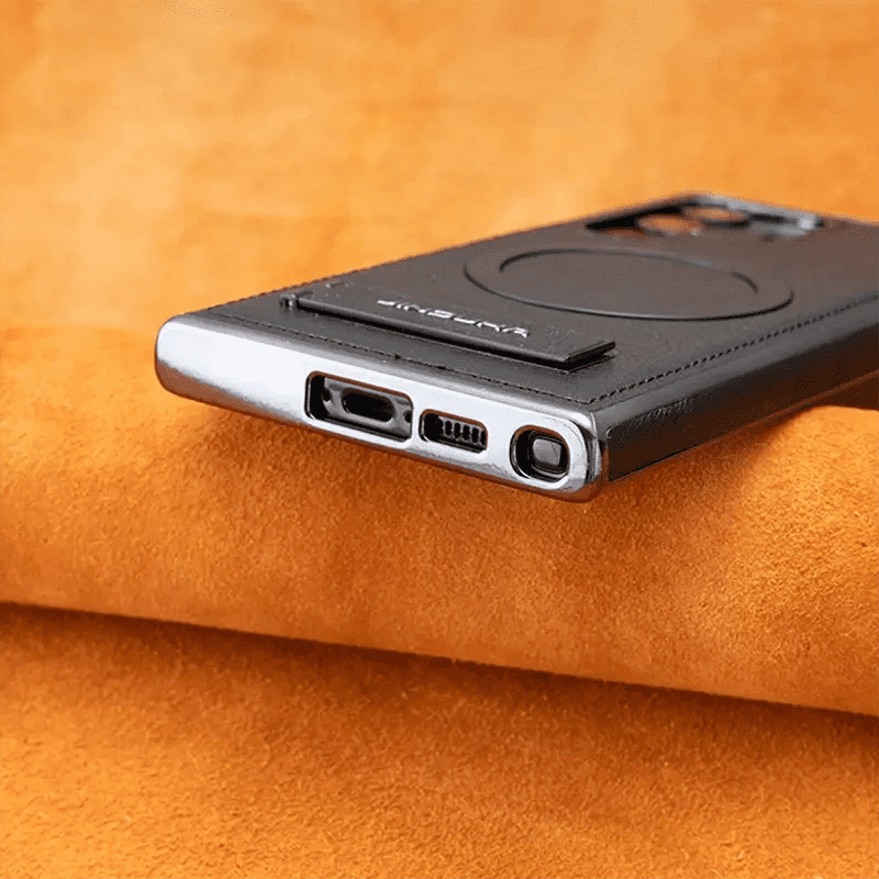 Luxury Premium PU Leather Invisible Stand Magnetic Wireless Charging Case for Samsung Galaxy S23/S24 Ultra - Image 21