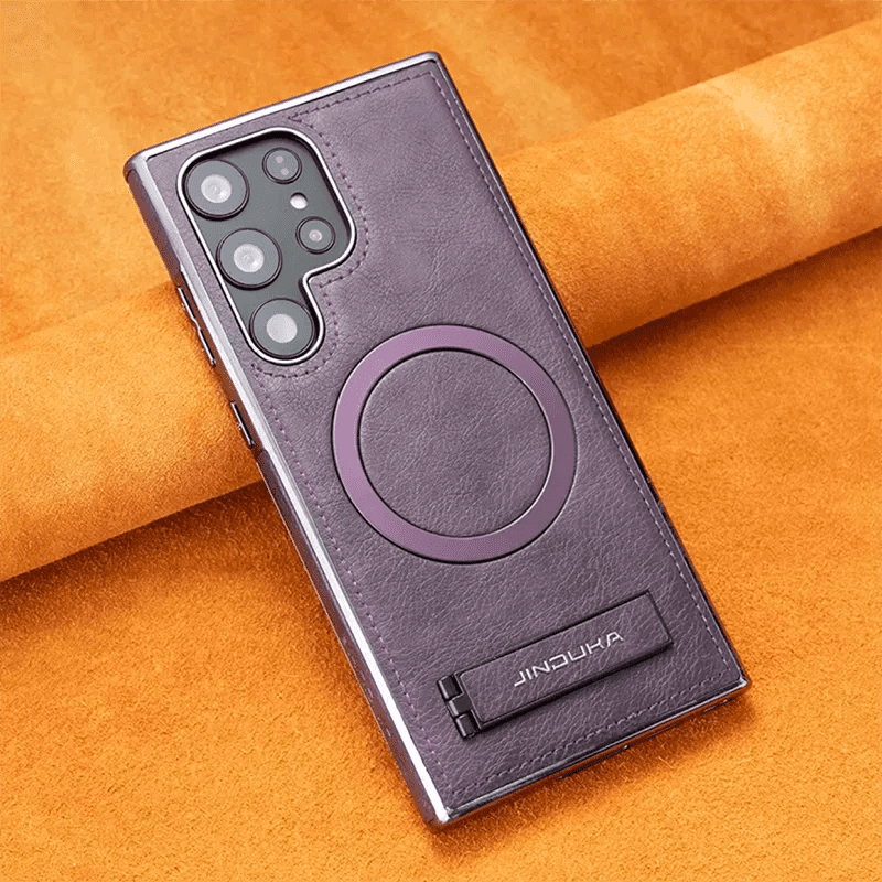 Luxury Premium PU Leather Invisible Stand Magnetic Wireless Charging Case for Samsung Galaxy S23/S24 Ultra - Image 25