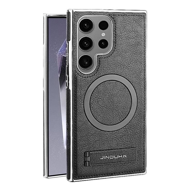 Luxury Premium PU Leather Invisible Stand Magnetic Wireless Charging Case for Samsung Galaxy S23/S24 Ultra - Image 37