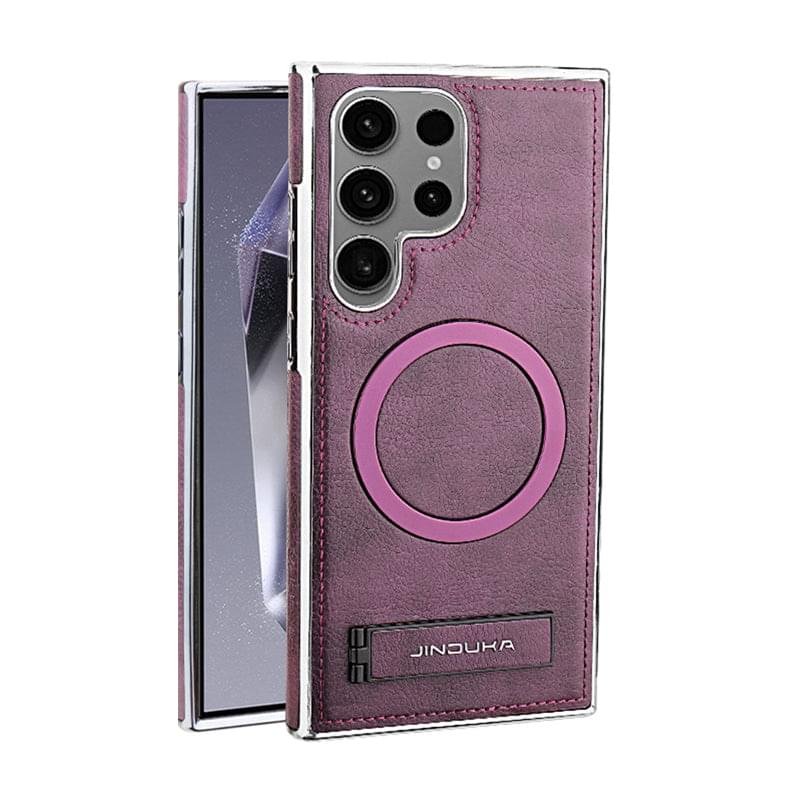 Luxury Premium PU Leather Invisible Stand Magnetic Wireless Charging Case for Samsung Galaxy S23/S24 Ultra - Image 36