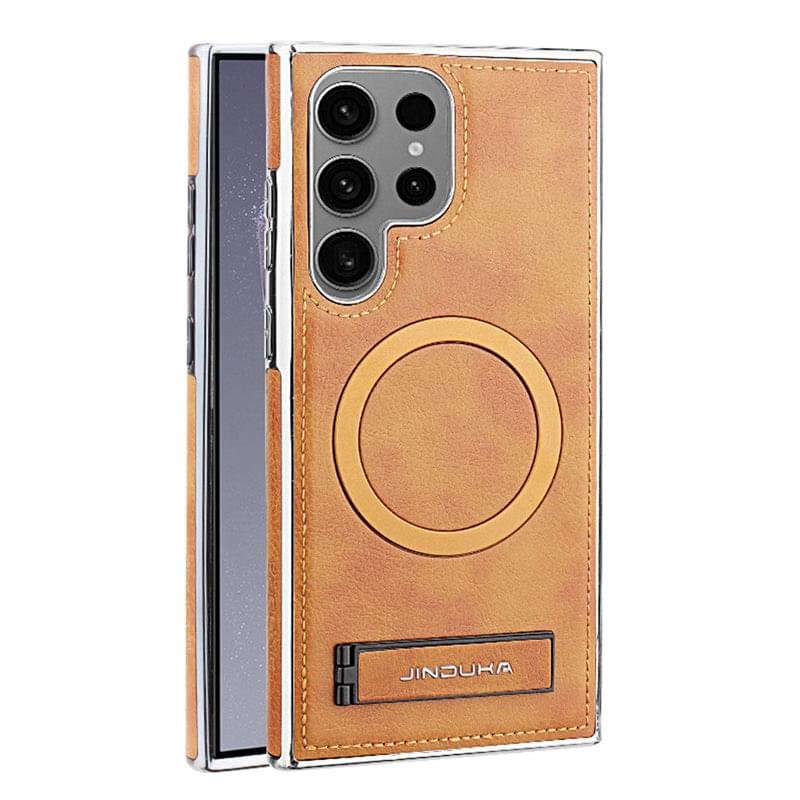 Luxury Premium PU Leather Invisible Stand Magnetic Wireless Charging Case for Samsung Galaxy S23/S24 Ultra - Image 28