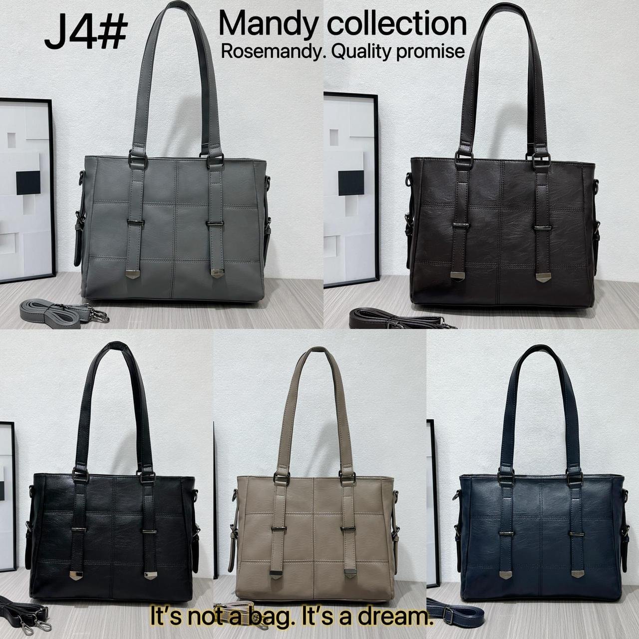 arge Capacity Quality Classic Quilted Business Style Cross Shoulder PU Leather Tote Bag - Image 12