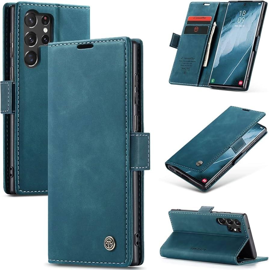 CaseMe for Samsung Galaxy S25 Ultra Wallet Case,Soft PU Leather Flip Case Magnetic Stand Flip Protective Cover Leather Case with ID & Credit Card Slots Holder Case - Image 4