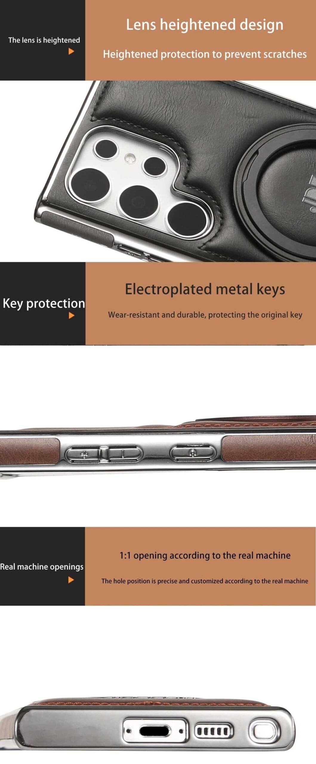 Fun Casery Magnetic Kickstand Shockproof Leather Case for SAMSUNG GALAXY S25/S24 ULTRA SERIES - Image 16