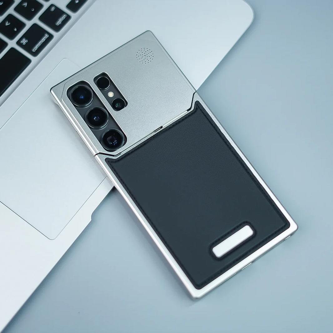 Samsung Galaxy S24/S25 Ultra Metal Case, Aero Flex Aluminum Metal + Leather Frameless Cover Magsafe - Image 6