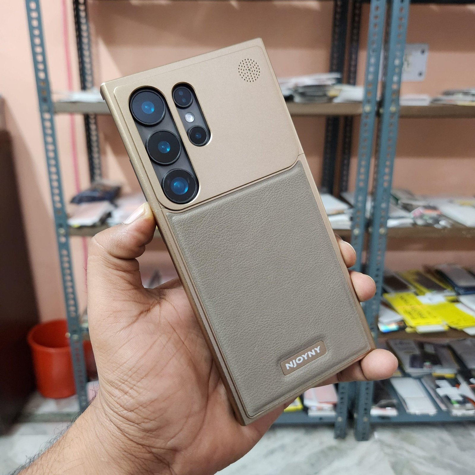 Samsung Galaxy S24/S25 Ultra Metal Case, Aero Flex Aluminum Metal + Leather Frameless Cover Magsafe - Image 13