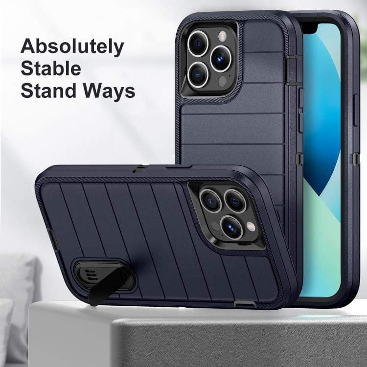 Heavy Duty Shockproof  3-Layer Military-Grade Rugged Protective Bumper Phone Case with Kickstand Anti-Slip Grip Shockproof For iPhone 16 15 14 13 12 11 Pro Max Series - Image 8