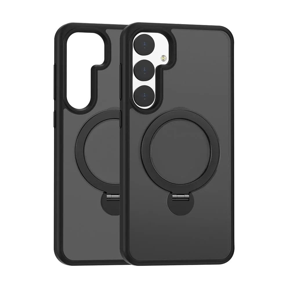 Luxury Premium Clear Matte Frosted Magnetic Invisible Metal Kickstand Holder  Case Cover For Samsung A Series