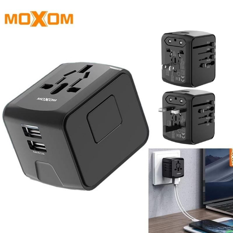 MOXOM 4 in1 with USB Charger Universal Adaptor Multi-Nation Travel Adapter - Image 4