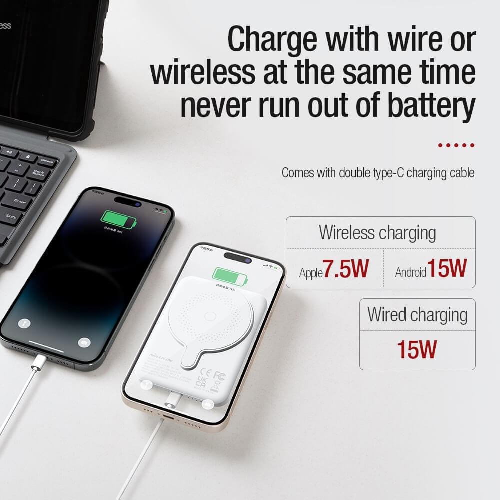 NILLKIN Magnetic 5000mAh 15W Portable Wireless  Battery Pack Powerbank - Image 17