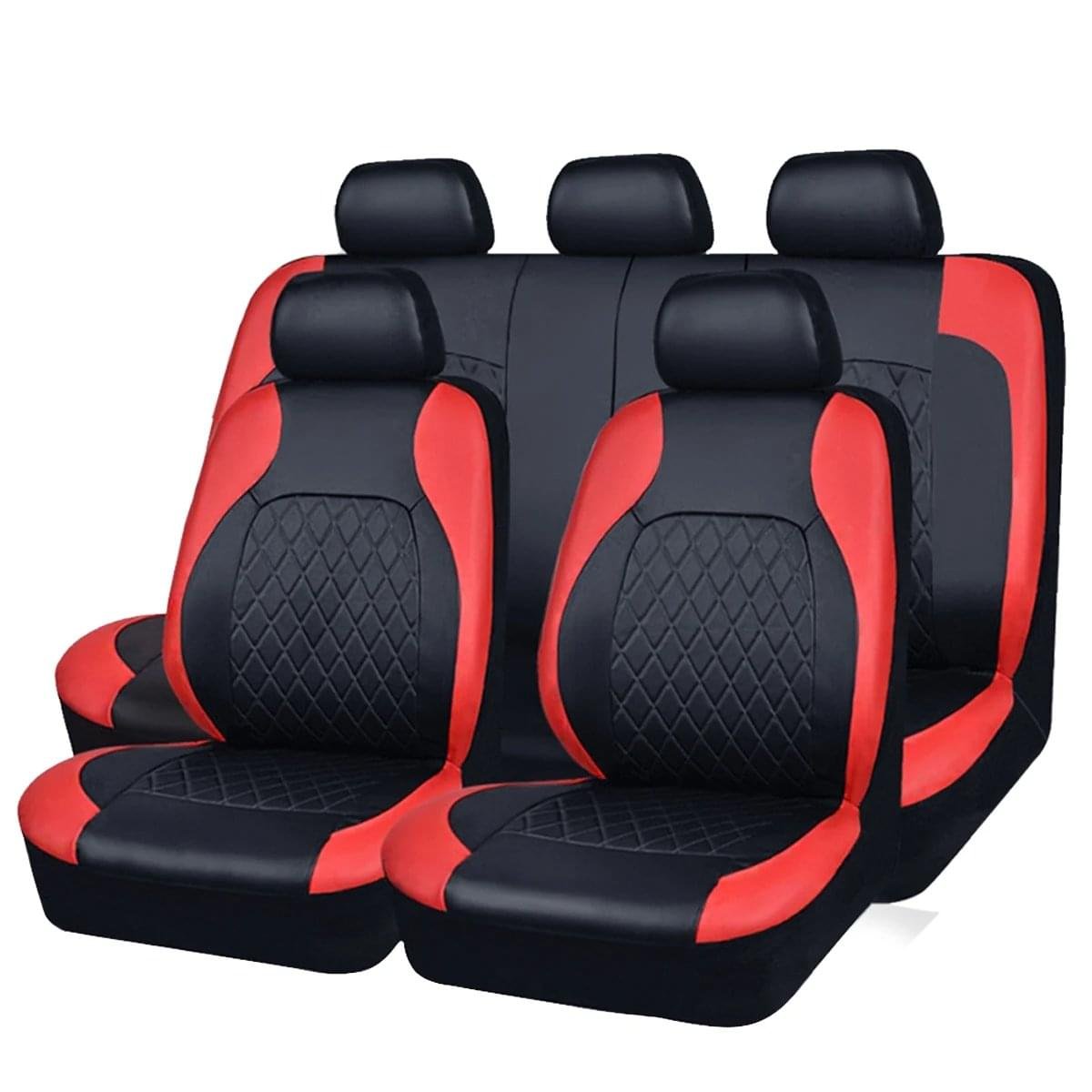 Luxury Premium All Season Quited PU Leather Waterproof Universal 5 Seater Fit Sedan Car Seat Cover with Pillows - Image 2