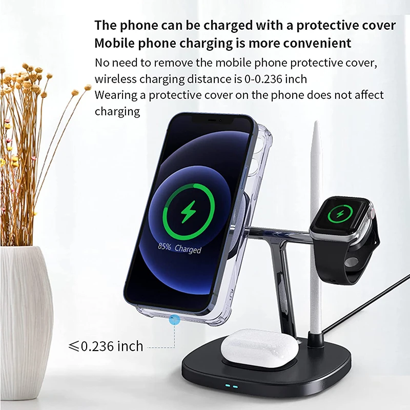 WiWU Smart 4 in 1 Wireless Magnetic Adjustable 15W Wireless Fast Charger for iPhones - Image 4