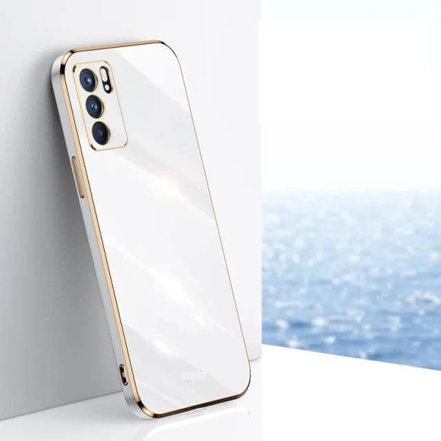 Luxury Premium Electroplated Gold Plated Case Cover and 3D Glass Protector For Oppo Reno 6 - Image 5