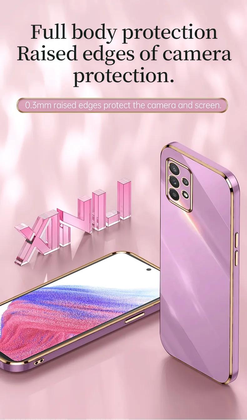 Luxury Premium Electroplated Gold Plated Case Cover and 3D Glass Protector For Samsung Galaxy A53/A73 - Image 6