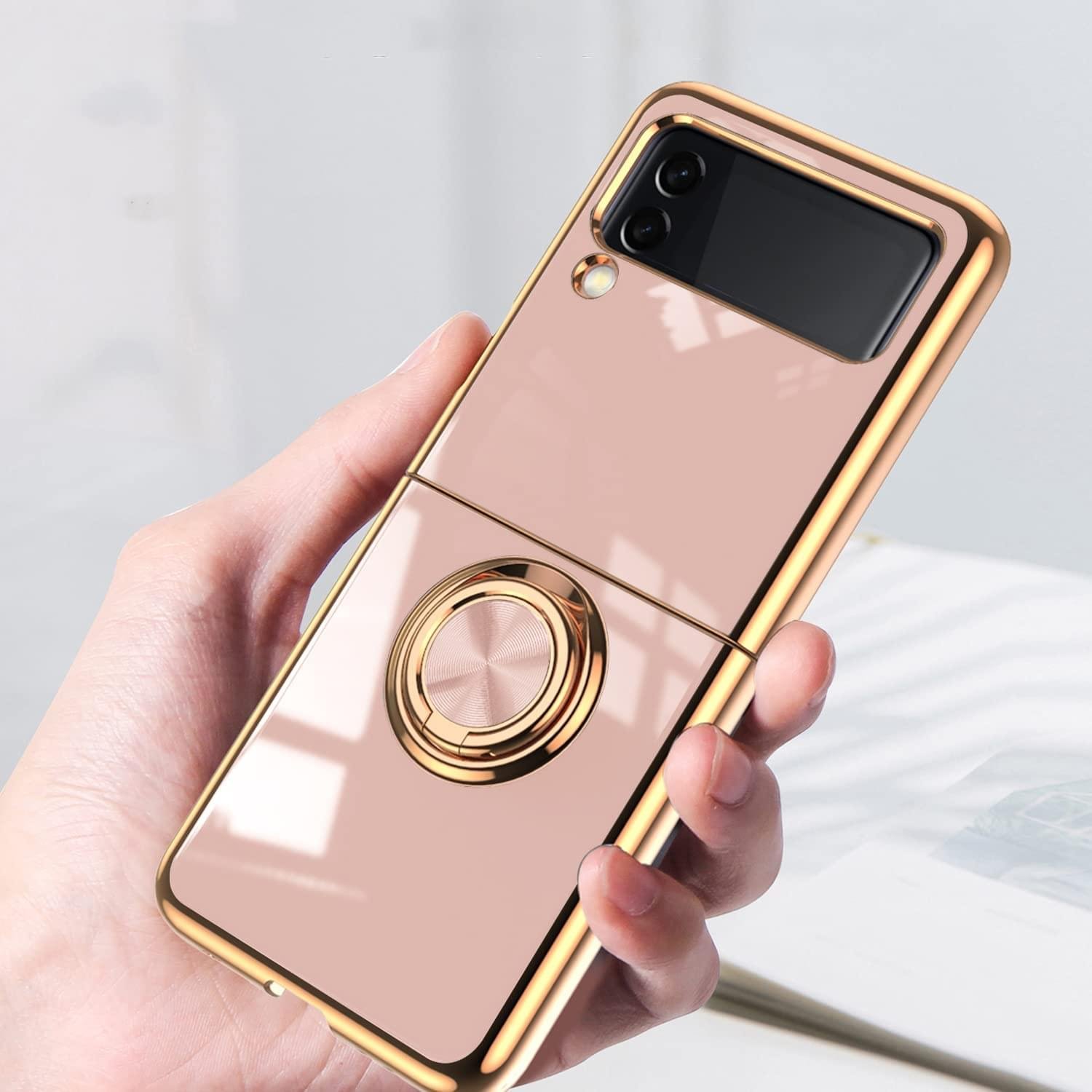 Luxury Premium Electroplated Finger Ring Case For Samsung Galaxy Z Flip Series - Image 9
