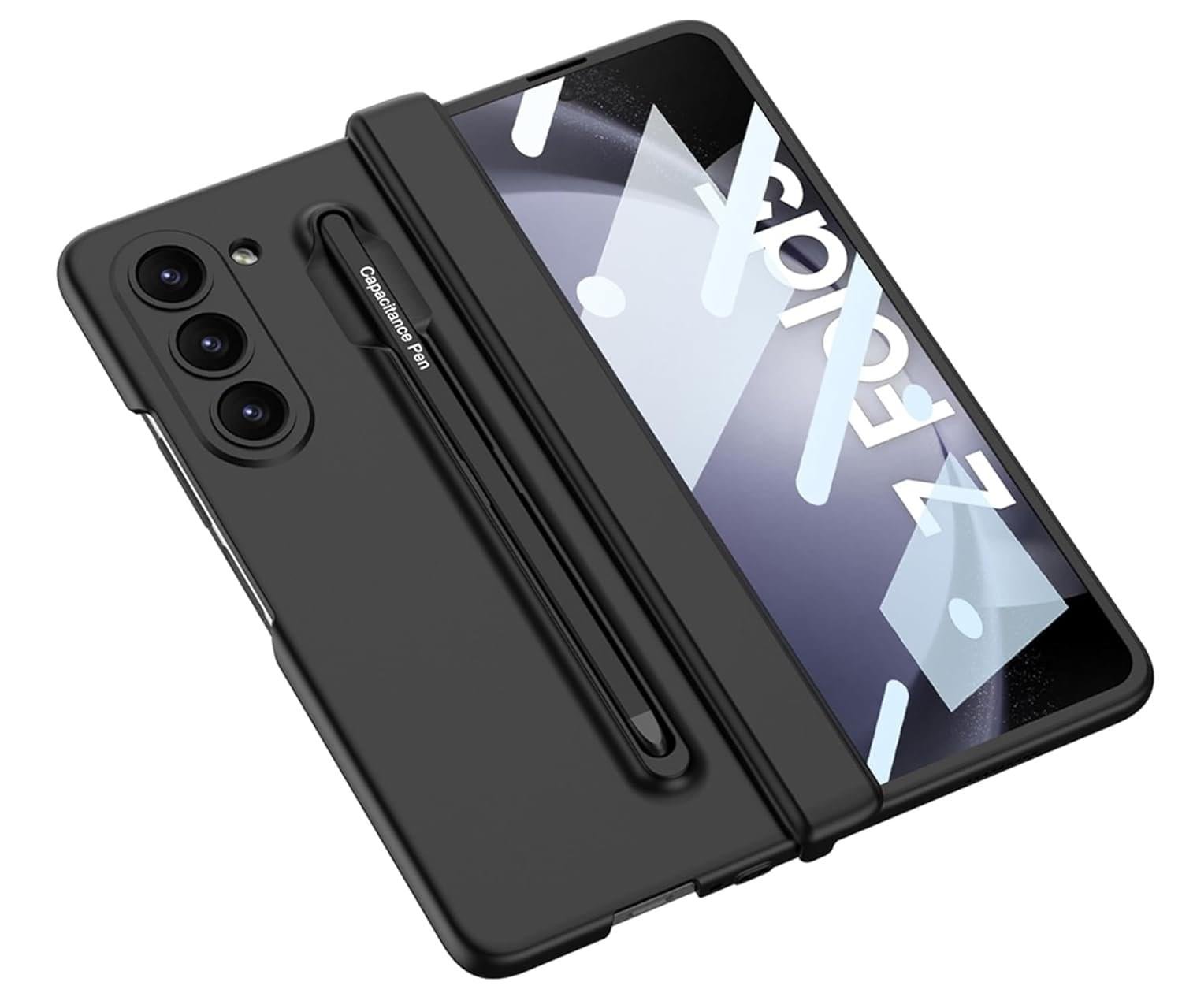 Samsung Galaxy Z Fold 5/6/7 Ultra Hybrid Premium Skin-Feeling Matte Magnetic Folding Case With Hinge S Pen And Tempered Shockproof Protector - Image 2
