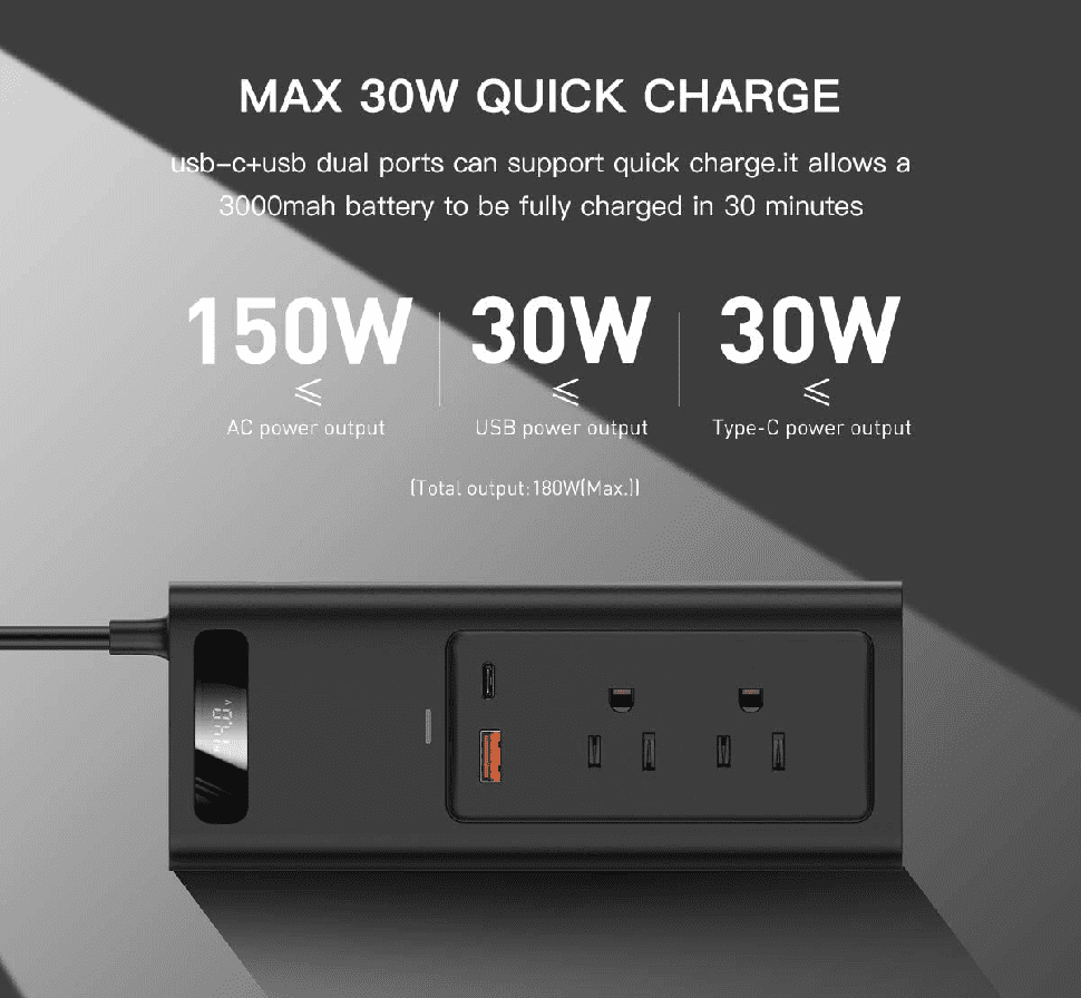 Baseus Power Inverter DC 12V to AC 220V 150W Dual Port Fast Charging Car Power Station - Image 22