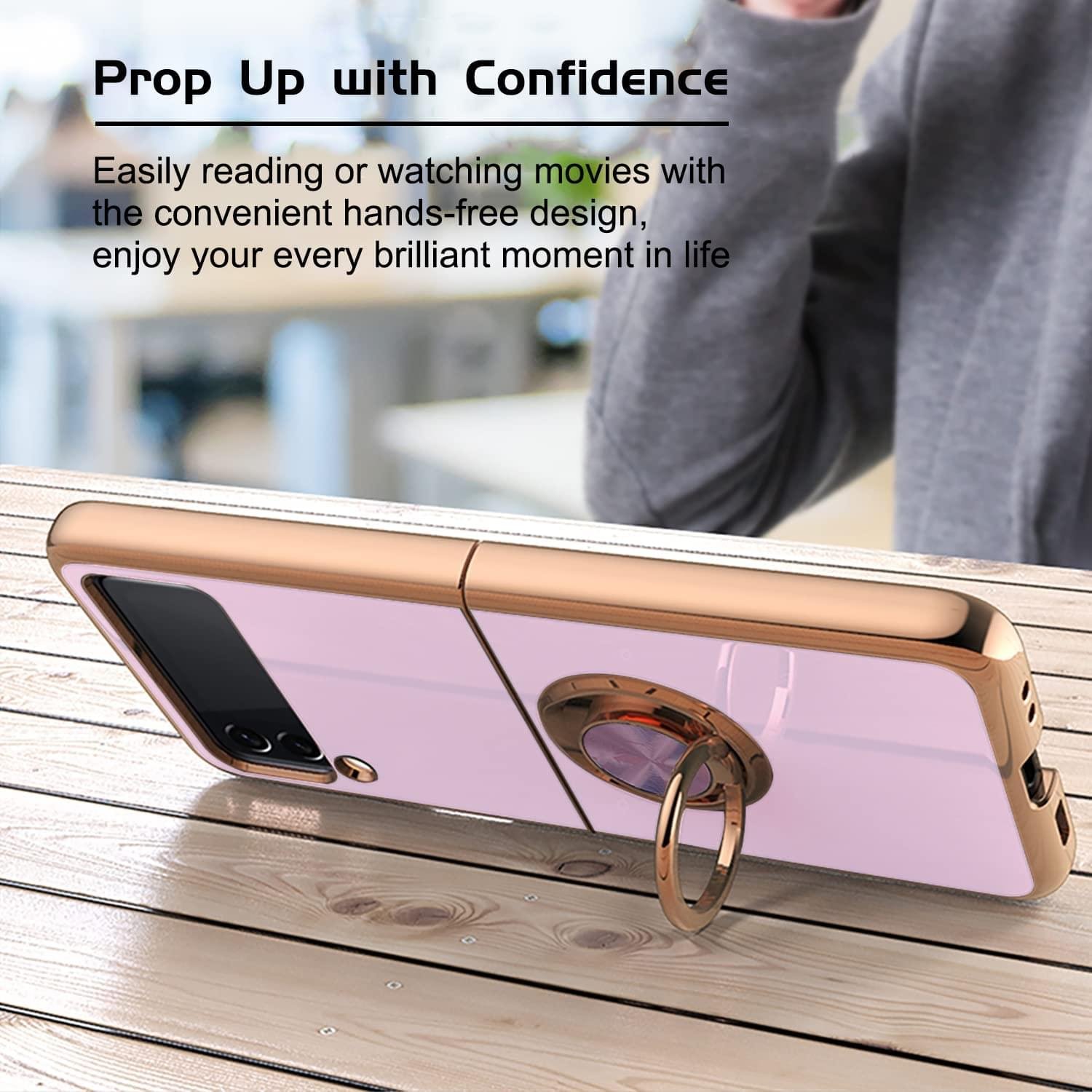 Luxury Premium Electroplated Finger Ring Case For Samsung Galaxy Z Flip Series - Image 13