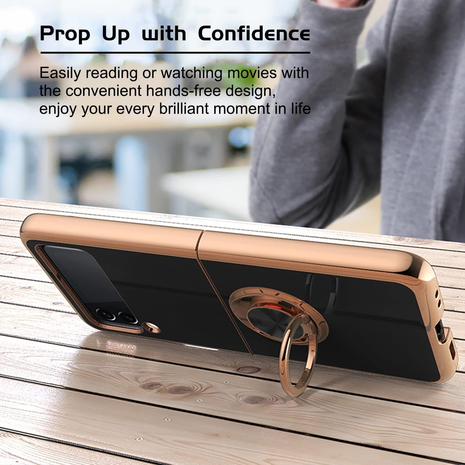 Luxury Premium Electroplated Finger Ring Case For Samsung Galaxy Z Flip Series - Image 14