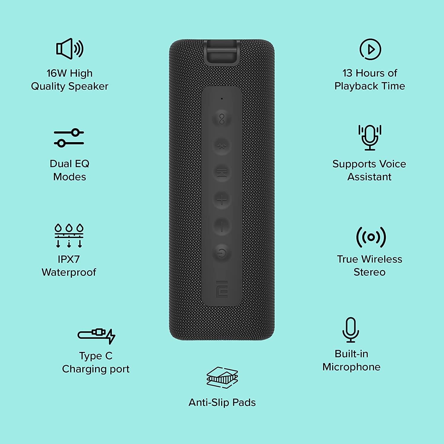 Xiaomi Portable Bluetooth-compatible Speaker 16W Stereo Super Bass Speakers IPX7 Waterproof Outdoor Loudspeaker Sound Box - Image 8