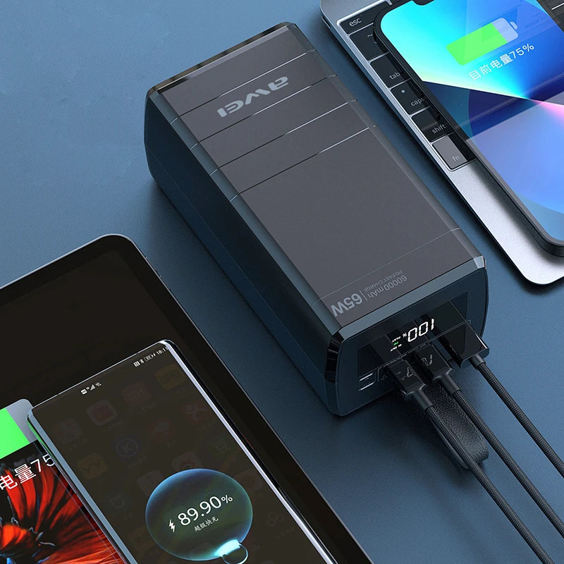 Awei P144K Power Bank 60000mAh 22.5W Outdoor Large Capacity Powerbank - Image 3