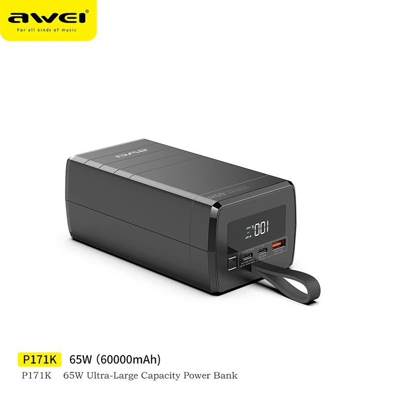 Awei P144K Power Bank 60000mAh 22.5W Outdoor Large Capacity Powerbank - Image 6