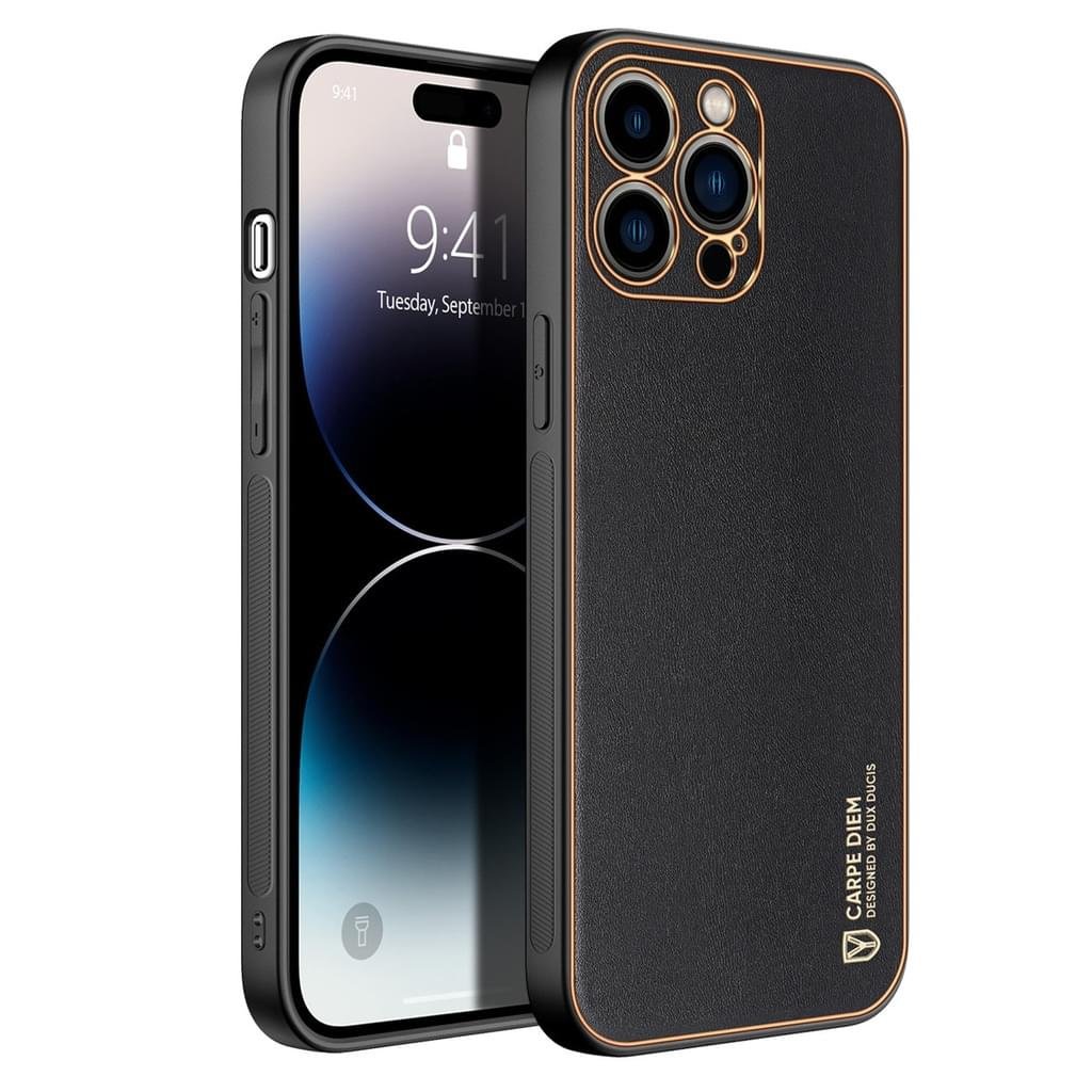 Dux Ducis Yolo Leather Electroplated Case Cover and 3D Glass Protector for iPhone 15 pro/15 Pro Max - Image 8