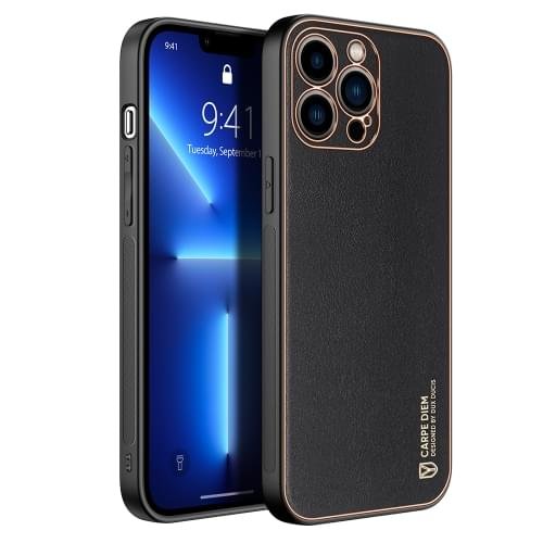 Dux Ducis Yolo Leather Electroplated Case Cover and 3D Glass Protector for iPhone 15 pro/15 Pro Max