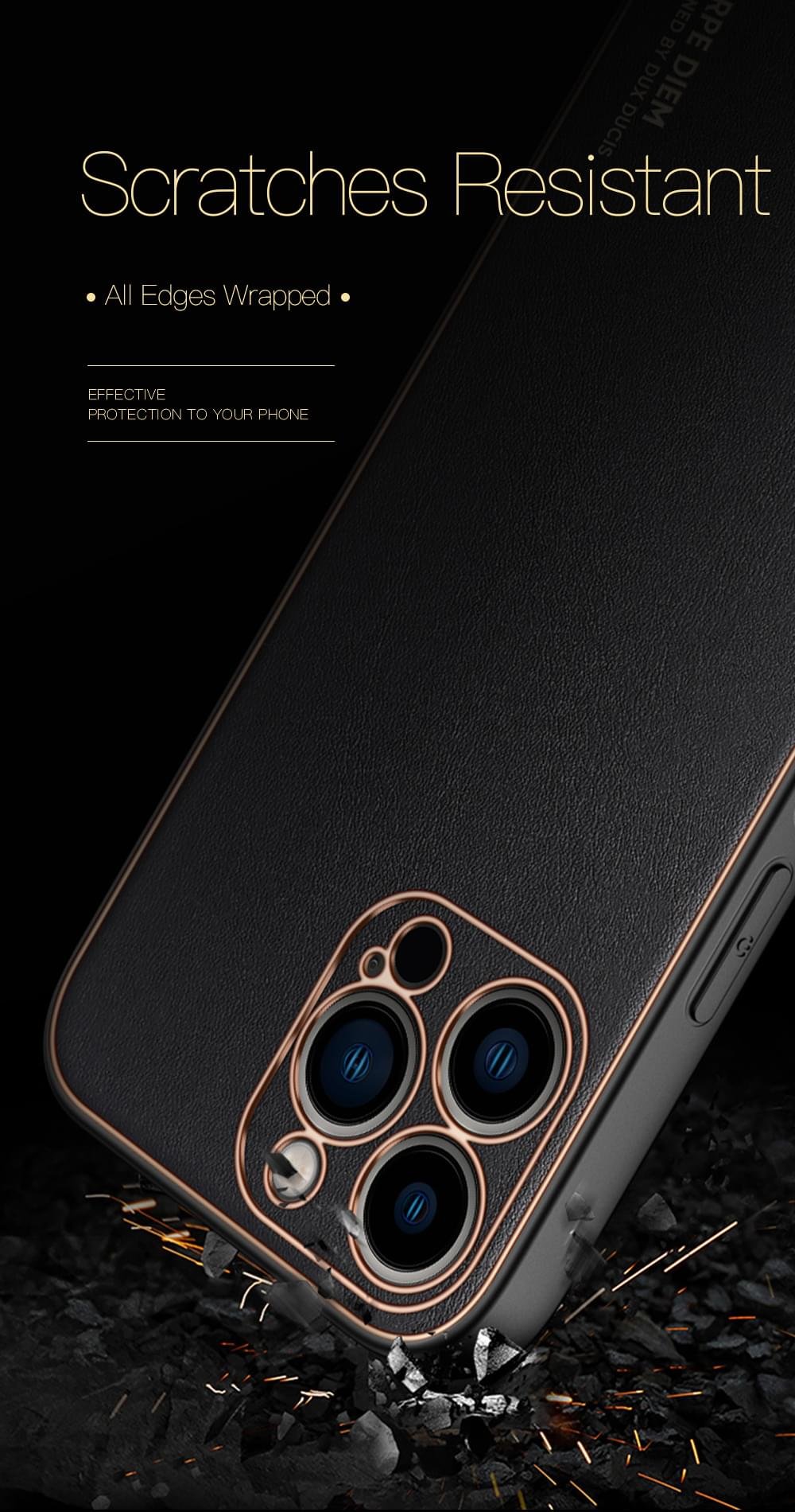 Dux Ducis Yolo Leather Electroplated Case Cover and 3D Glass Protector for iPhone 15 pro/15 Pro Max - Image 18