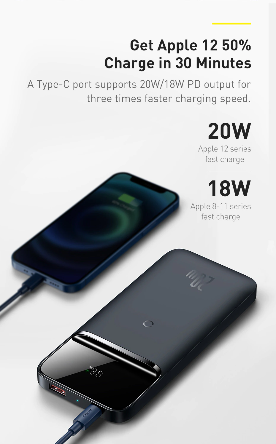 Baseus Magnetic Wireless Power Bank 10000mAh PD 20W Fast Charger Powerbank For iPhone Series - Image 6