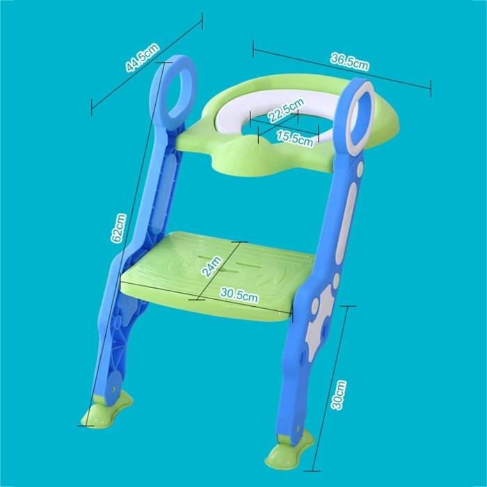 Folding Baby Potty Infant Kids Toilet Training Seat with 2 Adjustable Levels Ladder - Image 2