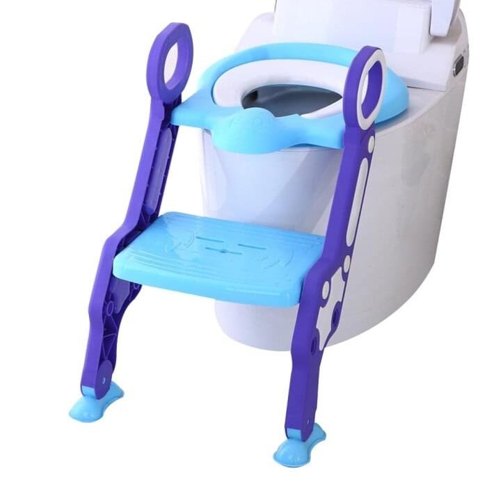 Folding Baby Potty Infant Kids Toilet Training Seat with 2 Adjustable Levels Ladder - Image 4