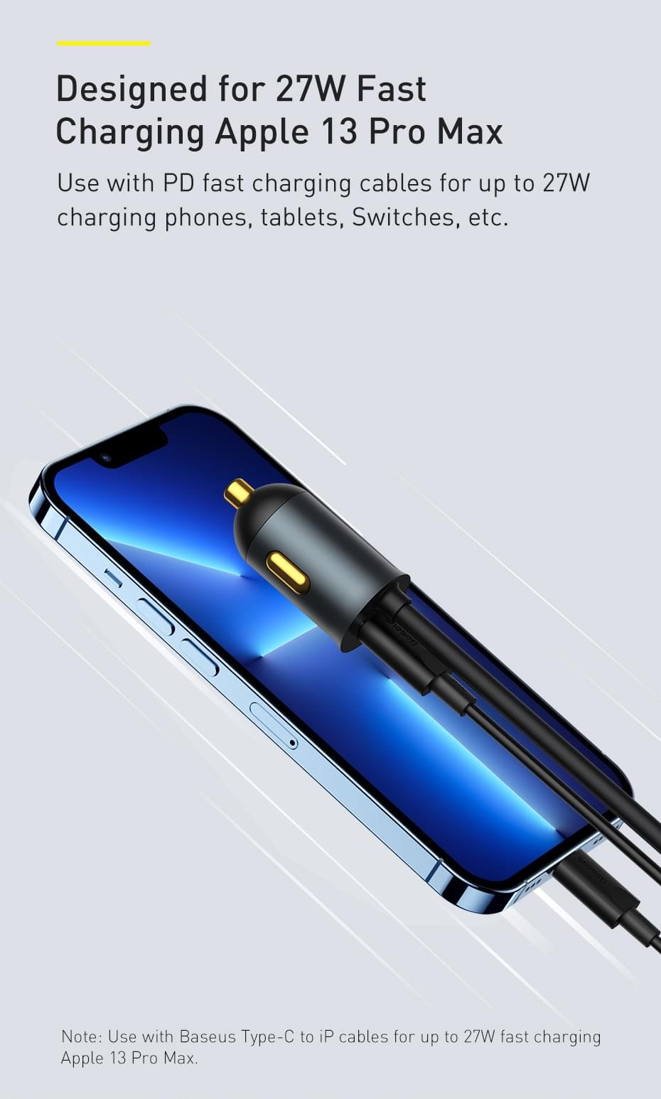 Baseus120W USB Type C 4.0 Fast Charging Four Port Car Charger - Image 10