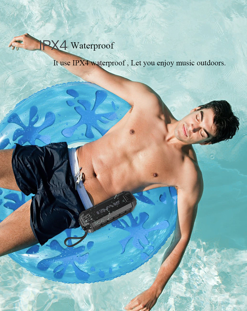 AWEI Y280 Waterproof Bluetooth Portable Outdoor wireless speaker Audio StereoTrack Sound box - Image 32