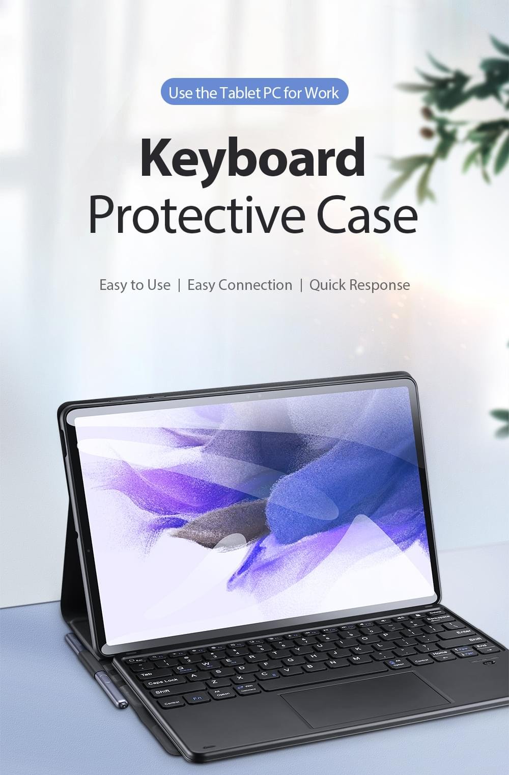 Luxury Premium Smart Wireless Protective High-quality Bluetooth  Keyboard Case Cover - Image 7