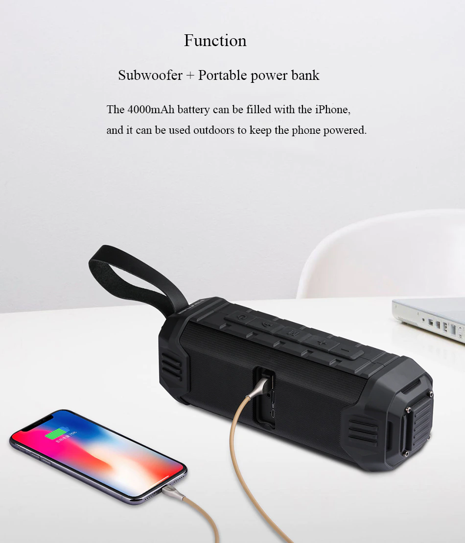 AWEI Y280 Waterproof Bluetooth Portable Outdoor wireless speaker Audio StereoTrack Sound box - Image 26