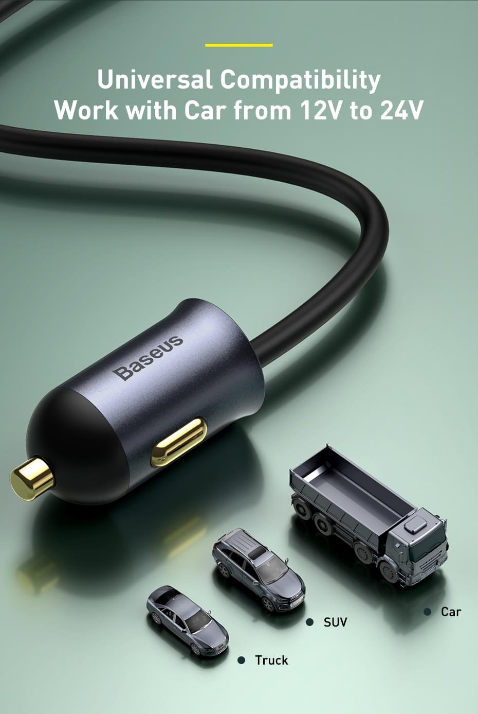 Baseus120W USB Type C 4.0 Fast Charging Four Port Car Charger - Image 9