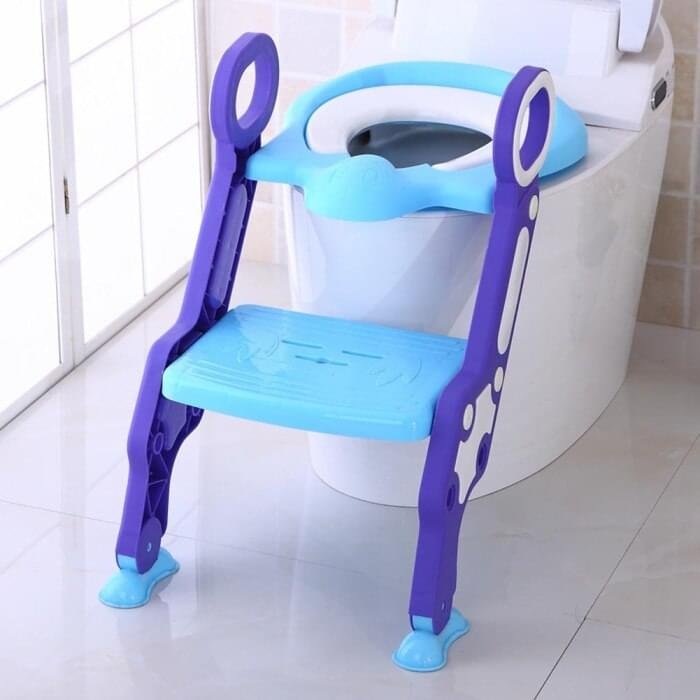 Folding Baby Potty Infant Kids Toilet Training Seat with 2 Adjustable Levels Ladder - Image 12