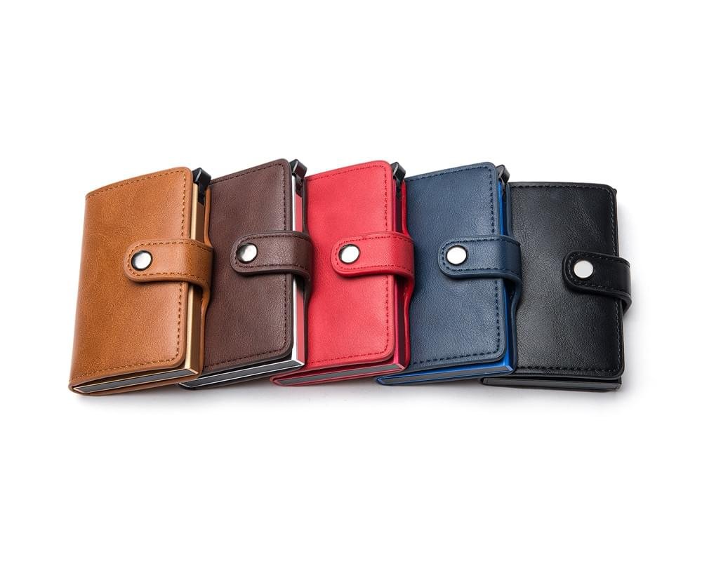 New Rfid Blocking Carbon Fiber Vintage Leather Card Holder Wallet