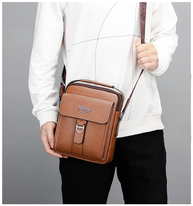 Luxury Brand Vintage Leather Messenger Shoulder Bag - Image 15