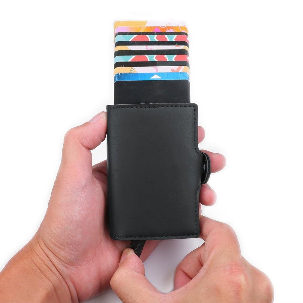 New Rfid Blocking Carbon Fiber Vintage Leather Card Holder Wallet - Image 15