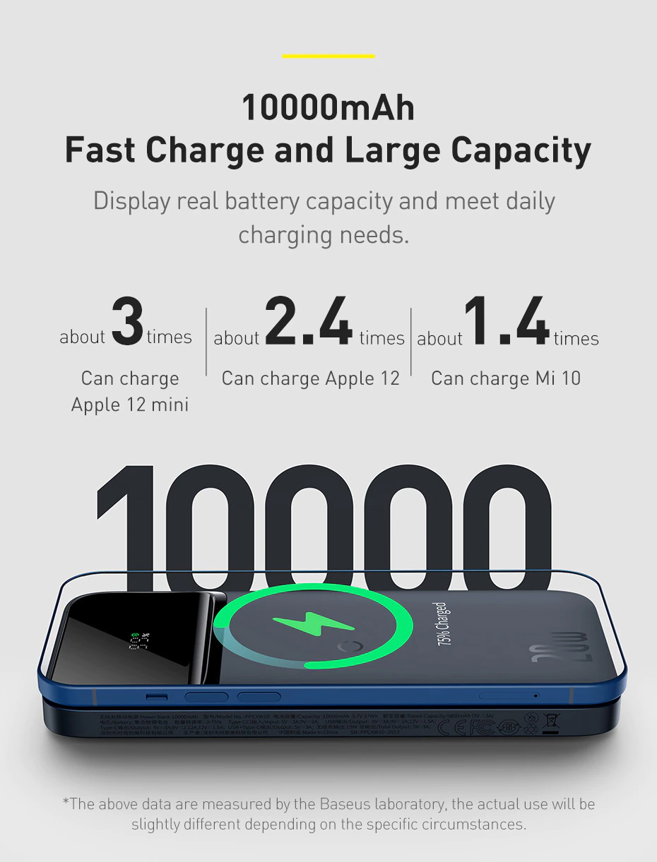 Baseus Magnetic Wireless Power Bank 10000mAh PD 20W Fast Charger Powerbank For iPhone Series - Image 5