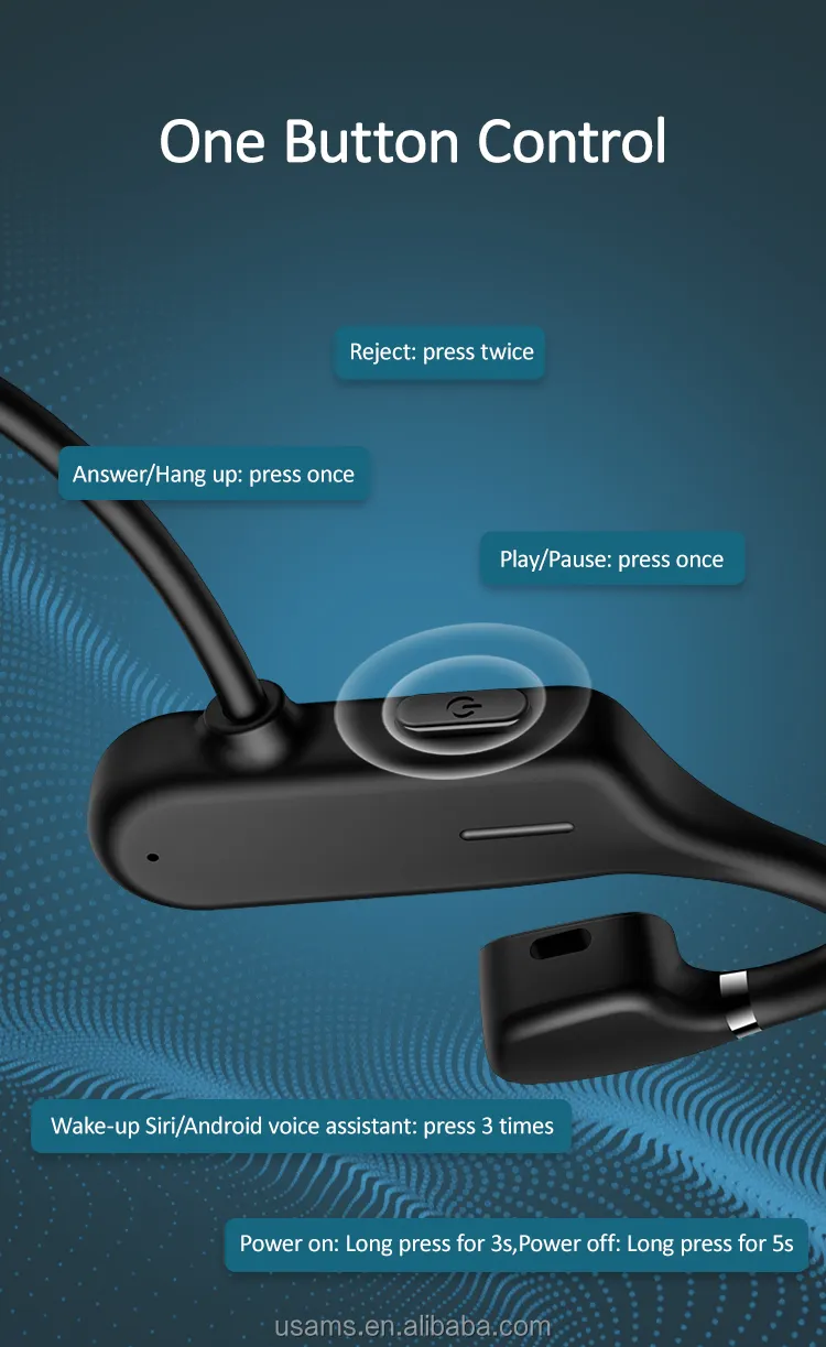 USAMS Bone Conduction Wireless Headphones Open Ear - Image 16