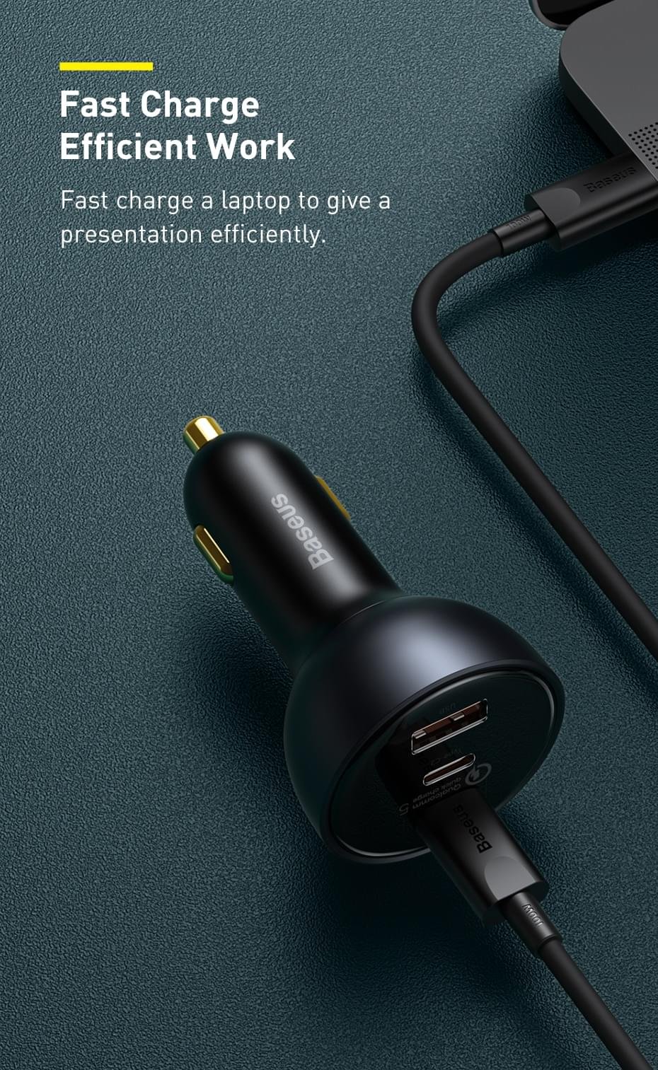 Baseus 160W Car Charger QC 5.0 Fast Quick Charging PD3.0  USB Type C Car Charger - Image 13