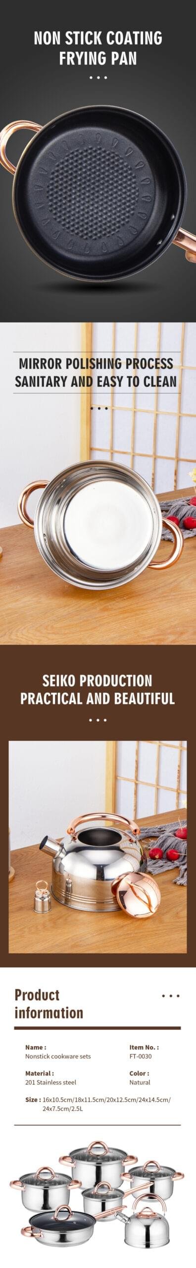 12 PCS Kitchenware Set Stainless Steel  Cooking Pots And Pans Pot Set With Glass Lid - Image 9