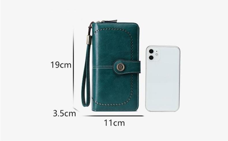 Luxury Premium High Quality RFID Anti-theft Leather Long Zipper Clutch Card Holder Female Purse - Image 18