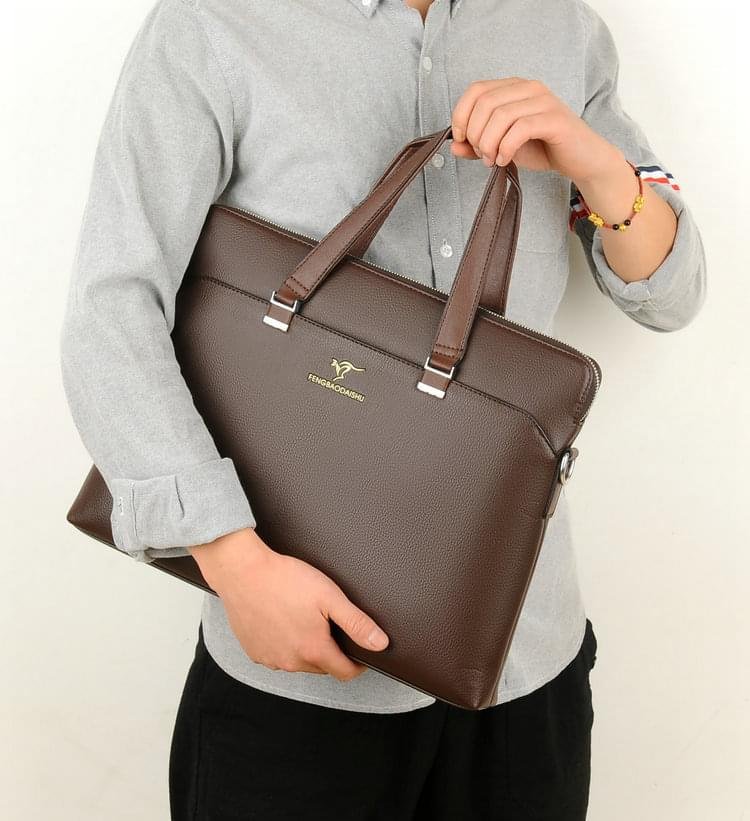 Luxury Briefcase Business PU Leather office Laptop Bag - Image 4