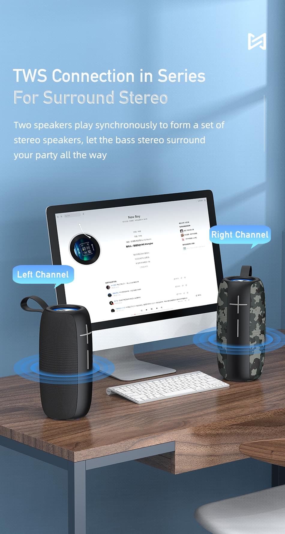 Awei Y885 Portable Outdoor Waterproof TWS Wireless Subwoofer Loudspeaker Bluetooth Speaker - Image 10