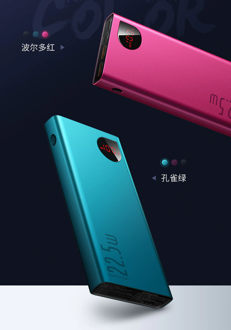 Baseus 22.5W Power Bank 20000mAh Portable Fast Charging Powerbank Type C PD Quick Charge Poverbank - Image 6